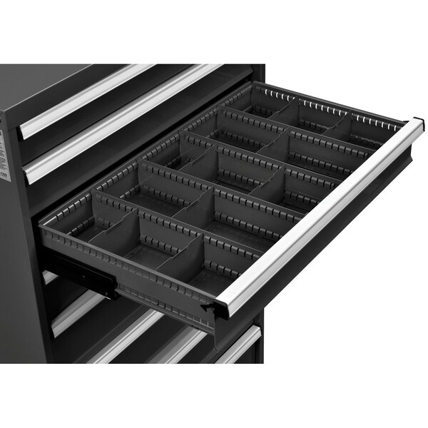 Global Industrial Dividers for 5inH Drawer of Modular Drawer Cabinet 36inWx24inD, Black 316072 - main